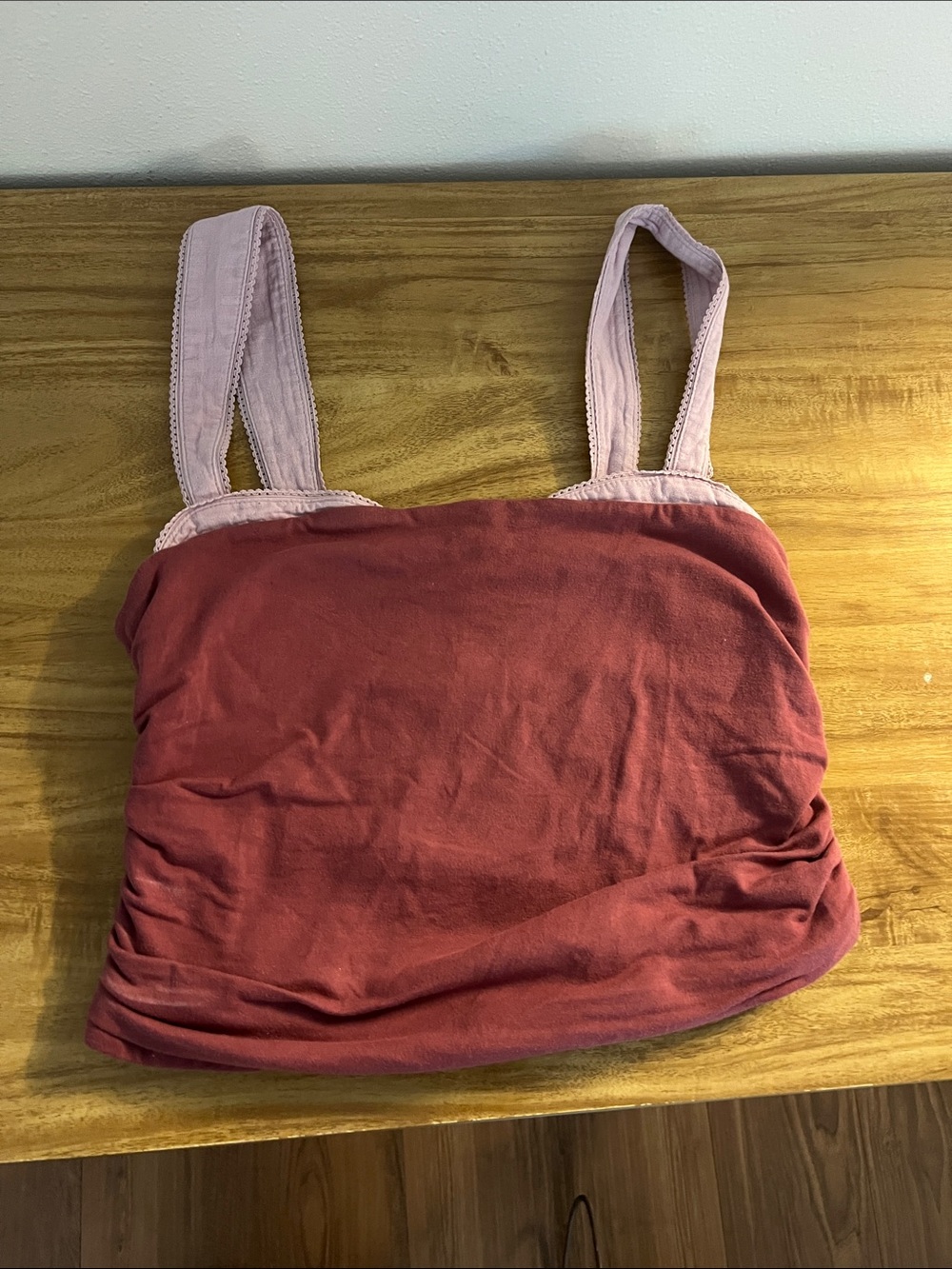 Free People Two-Tone Mauve Pink Camisole with Light Pink Straps